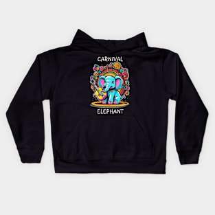 Melodic Mammoth Elephant Playing Guitar Kids Hoodie